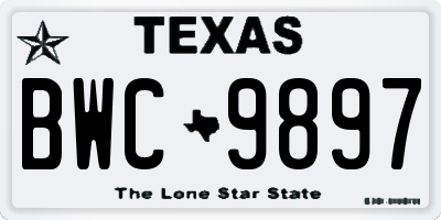 TX license plate BWC9897