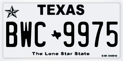 TX license plate BWC9975