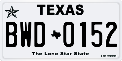 TX license plate BWD0152