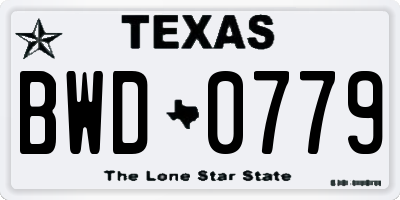 TX license plate BWD0779