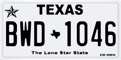 TX license plate BWD1046