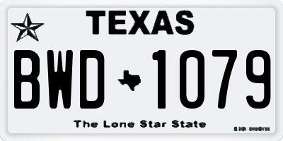 TX license plate BWD1079