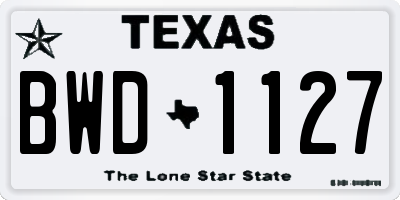 TX license plate BWD1127