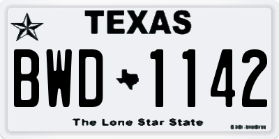 TX license plate BWD1142