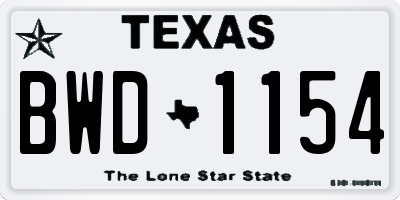 TX license plate BWD1154
