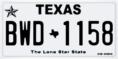 TX license plate BWD1158