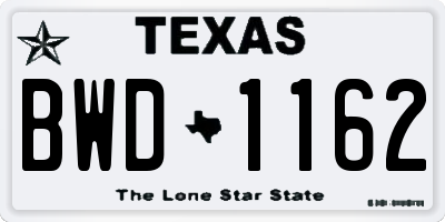 TX license plate BWD1162