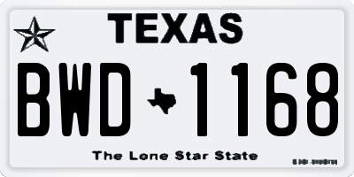 TX license plate BWD1168