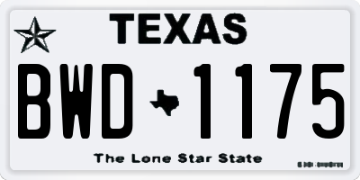 TX license plate BWD1175