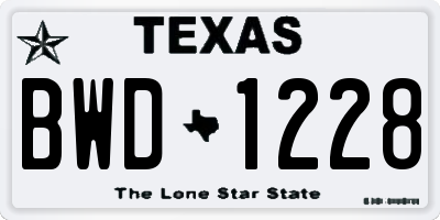 TX license plate BWD1228