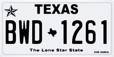 TX license plate BWD1261