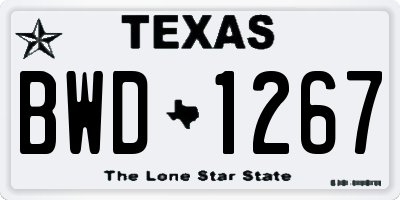 TX license plate BWD1267