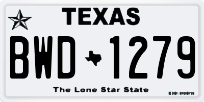 TX license plate BWD1279