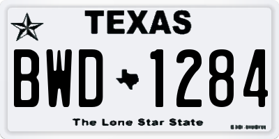 TX license plate BWD1284