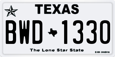 TX license plate BWD1330