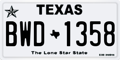 TX license plate BWD1358