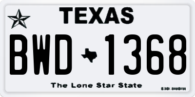 TX license plate BWD1368