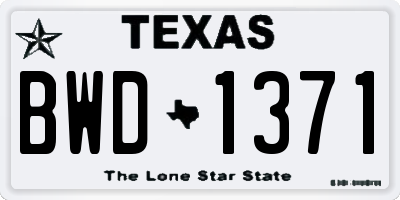 TX license plate BWD1371