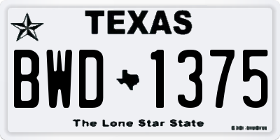 TX license plate BWD1375