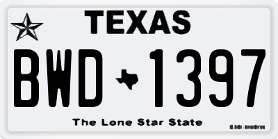 TX license plate BWD1397