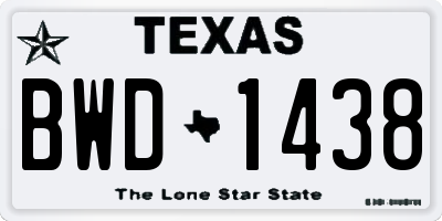 TX license plate BWD1438