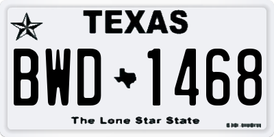 TX license plate BWD1468