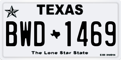 TX license plate BWD1469