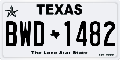TX license plate BWD1482