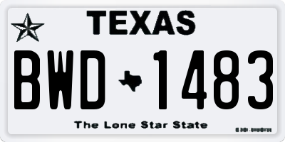 TX license plate BWD1483