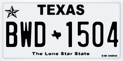 TX license plate BWD1504