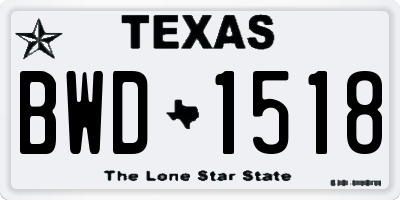 TX license plate BWD1518