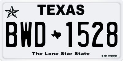 TX license plate BWD1528