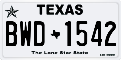 TX license plate BWD1542