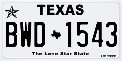 TX license plate BWD1543