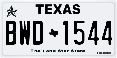 TX license plate BWD1544