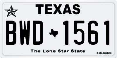 TX license plate BWD1561