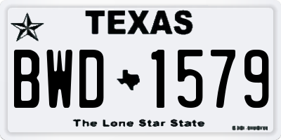 TX license plate BWD1579