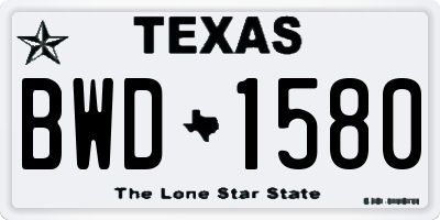 TX license plate BWD1580