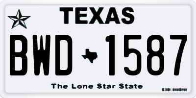 TX license plate BWD1587