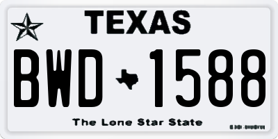 TX license plate BWD1588