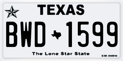 TX license plate BWD1599