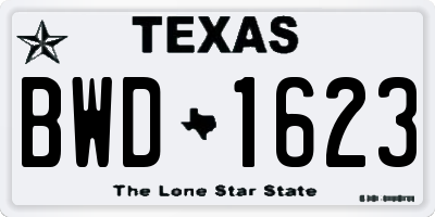 TX license plate BWD1623