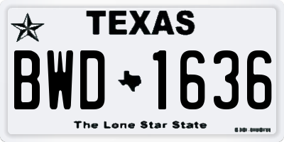 TX license plate BWD1636