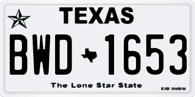 TX license plate BWD1653