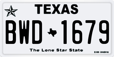 TX license plate BWD1679