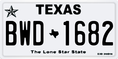 TX license plate BWD1682