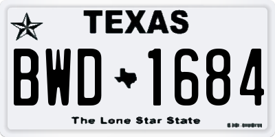 TX license plate BWD1684
