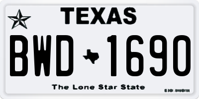 TX license plate BWD1690