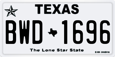 TX license plate BWD1696