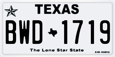 TX license plate BWD1719